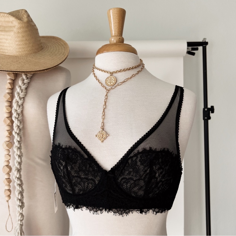 BLACK LUXE DAINTY BRA - Picture 3 of 3